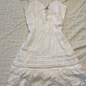 Forever 21 Ivory Lace-Up Dress